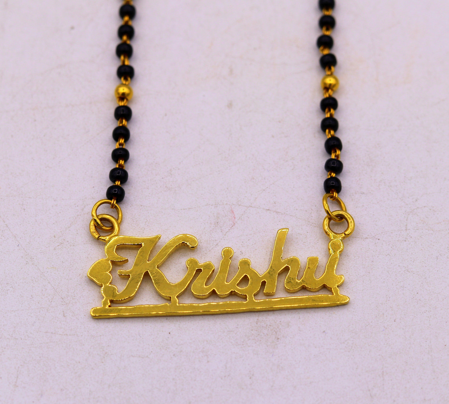22k yellow gold handmade Solid Gold English Name Necklace Gold Name Necklace - Old English Necklace - Personalized Necklace - Gift for her - TRIBAL ORNAMENTS