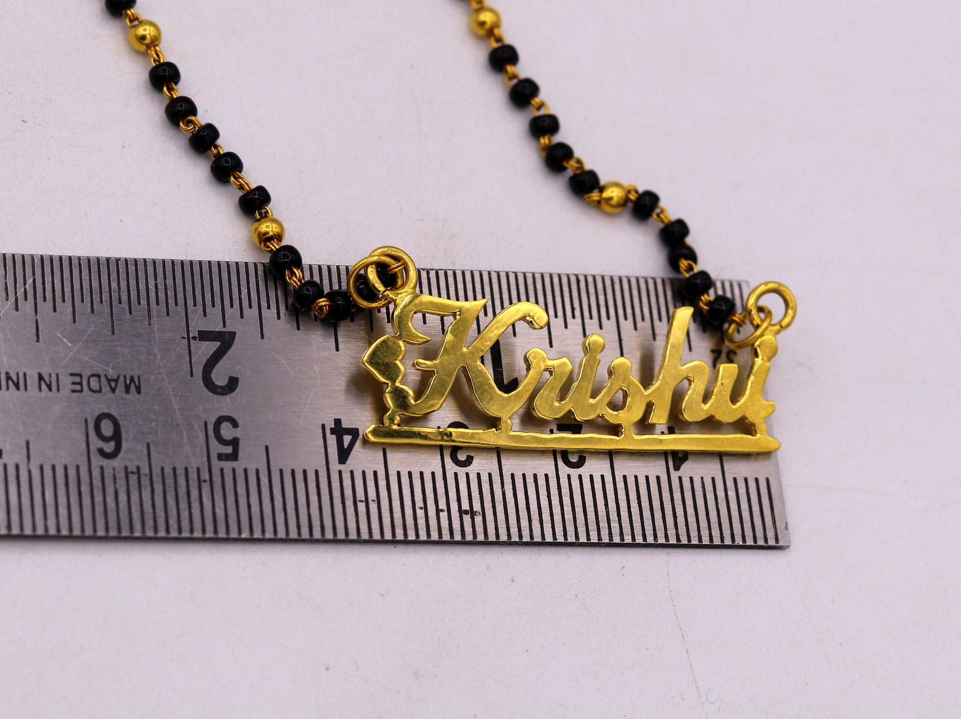 22k yellow gold handmade Solid Gold English Name Necklace Gold Name Necklace - Old English Necklace - Personalized Necklace - Gift for her - TRIBAL ORNAMENTS