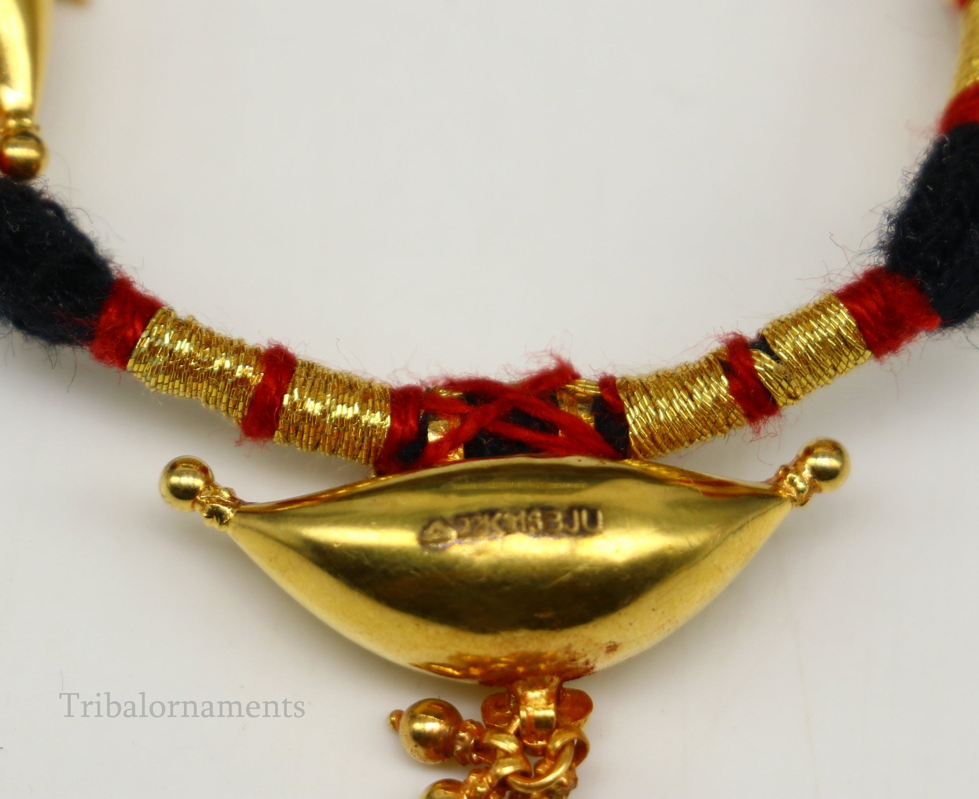 22kt yellow gold customized vintage tribal choker necklace, best gift ethnic necklace worn by tribal people of Rajasthan india  set74 - TRIBAL ORNAMENTS