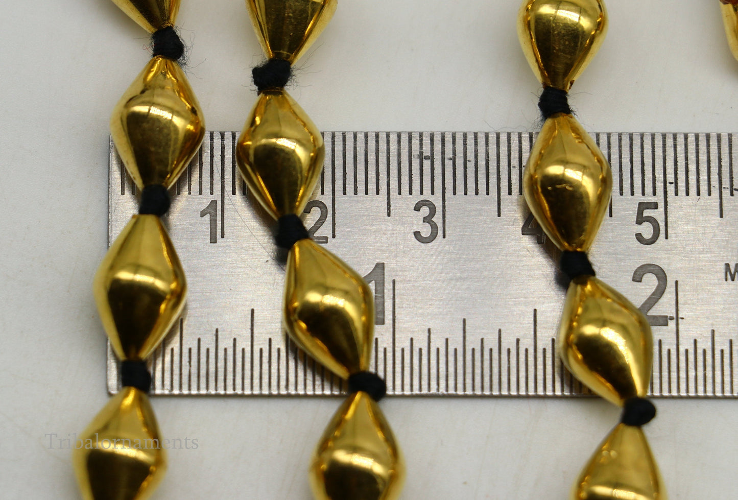 22kt yellow gold Dholki beaded customized necklace, excellent 2 string necklace ,wedding bridal jewelry tribal necklace from india set73 - TRIBAL ORNAMENTS