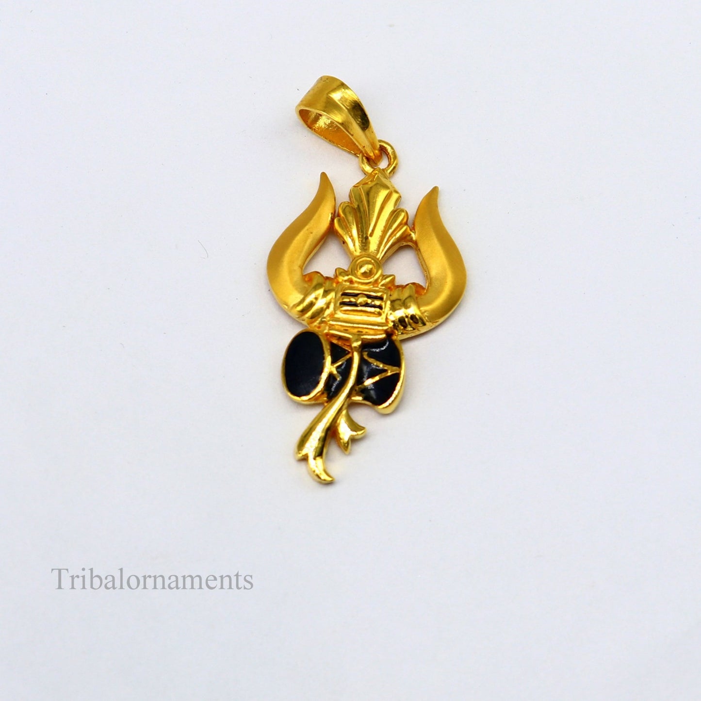 22Kt yellow gold handmade customized lord Shiva Trident Trishul pendant, best men's women's gifting jewelry stunning stylish jewelry gp22 - TRIBAL ORNAMENTS