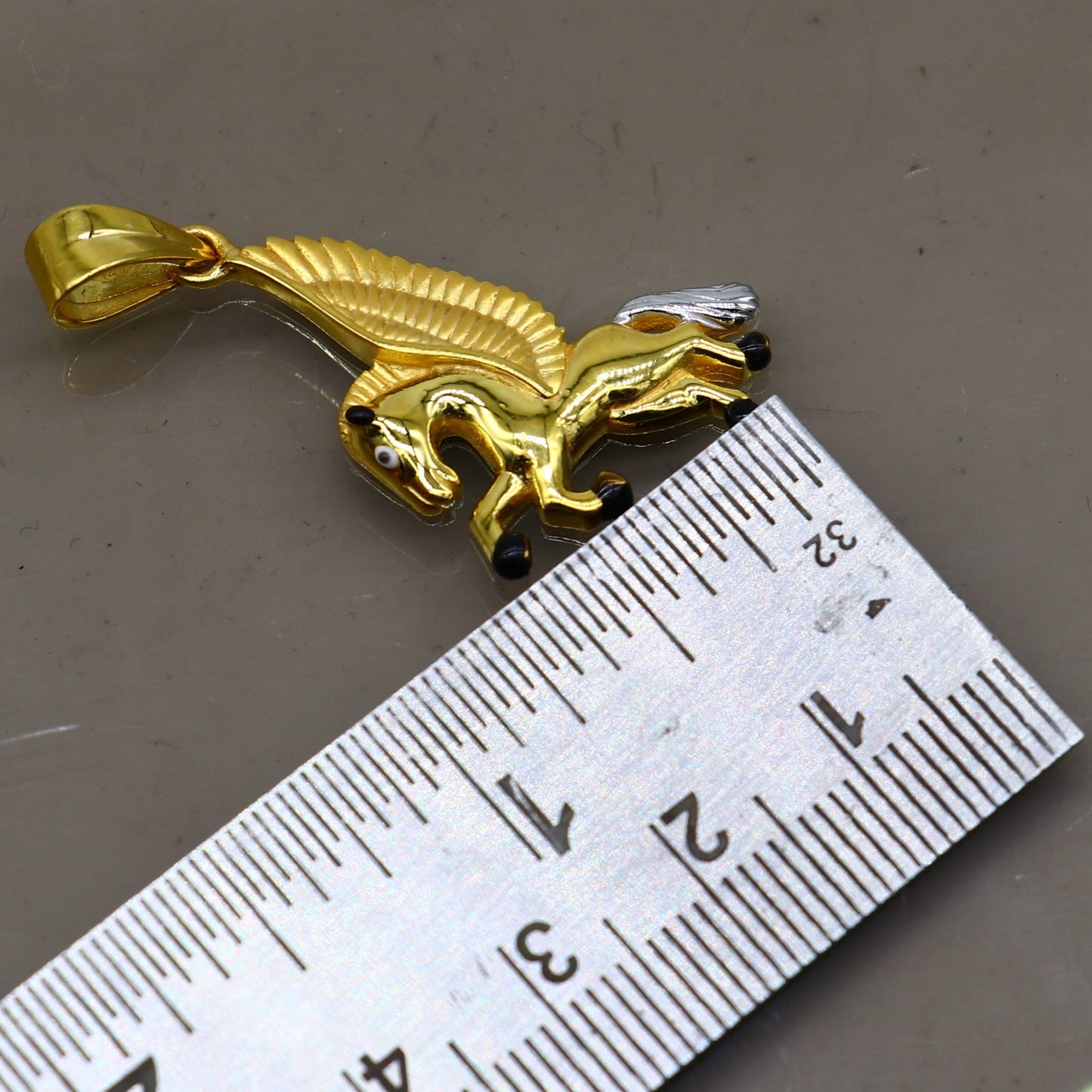 22Kt yellow gold handmade divine Pegasus unicorn pendant stunning adornment that adds a touch of enchantment and allure to any outfit gp30 - TRIBAL ORNAMENTS