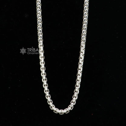 925 sterling silver delicate Rolo chain necklace by Tribal Ornaments, high-quality unisex jewelry with handmade craftsmanship.