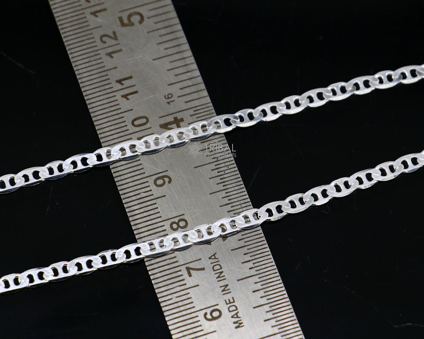 24" 4MM 925 sterling silver handmade solid fancy stylish silver chain necklace Nawabi chain best gifting jewelry from India ch241 - TRIBAL ORNAMENTS