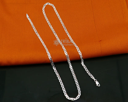 24-inch 4mm sterling silver Nawabi chain necklace by TRIBAL ORNAMENTS, stylish handmade jewelry for men, ideal for gifting.
