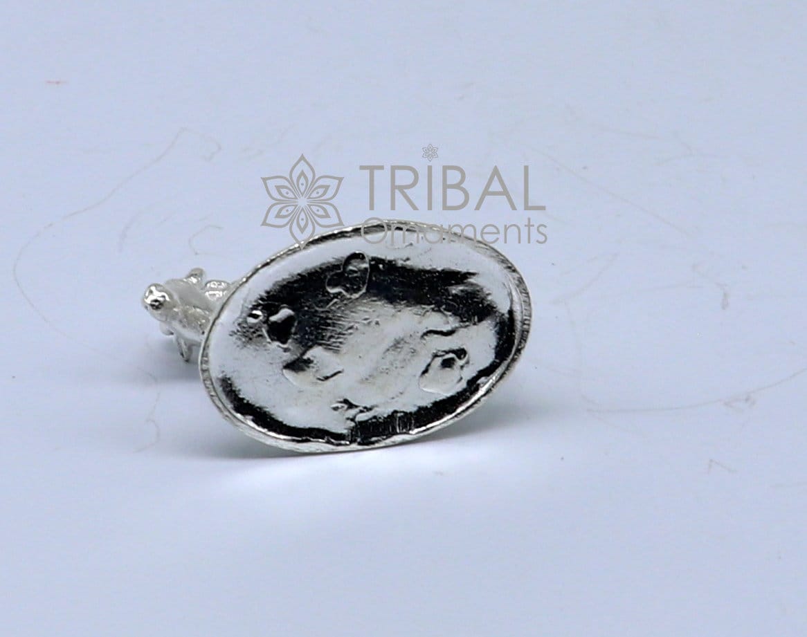 25 grams Divine cow with calf 925 sterling silver soled Kamdhenu cow, deity's cow, wishing cow, silver worshipping puja art616 - TRIBAL ORNAMENTS