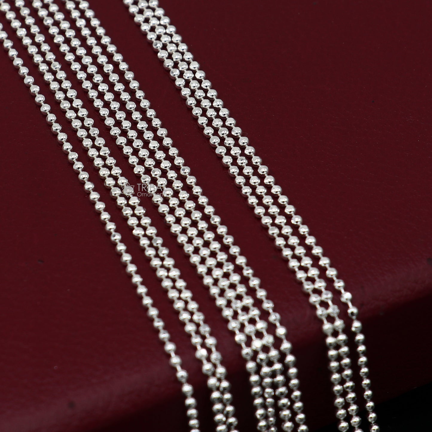 2mm 925 sterling silver beaded/ball chain anklet bracelet amazing light weight delicate anklets gorgeous belly dance silver jewelry ank614 - TRIBAL ORNAMENTS