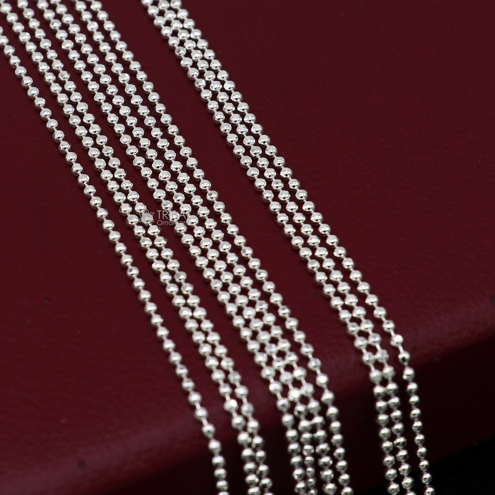 2mm 925 sterling silver beaded/ball chain anklet bracelet amazing light weight delicate anklets gorgeous belly dance silver jewelry ank614 - TRIBAL ORNAMENTS