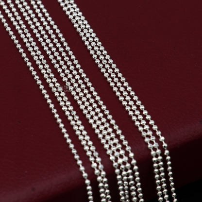 Sterling silver 2mm beaded anklet bracelet with delicate ball chain design, lightweight belly dance silver jewelry from TRIBAL ORNAMENTS.