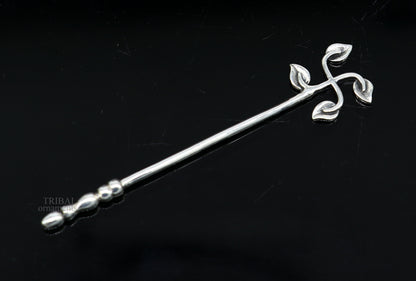 Handmade 3-inch solid 925 sterling silver kumkum and kajal sticks, vintage style bridal eyeliner and surma sticks by TRIBAL ORNAMENTS.