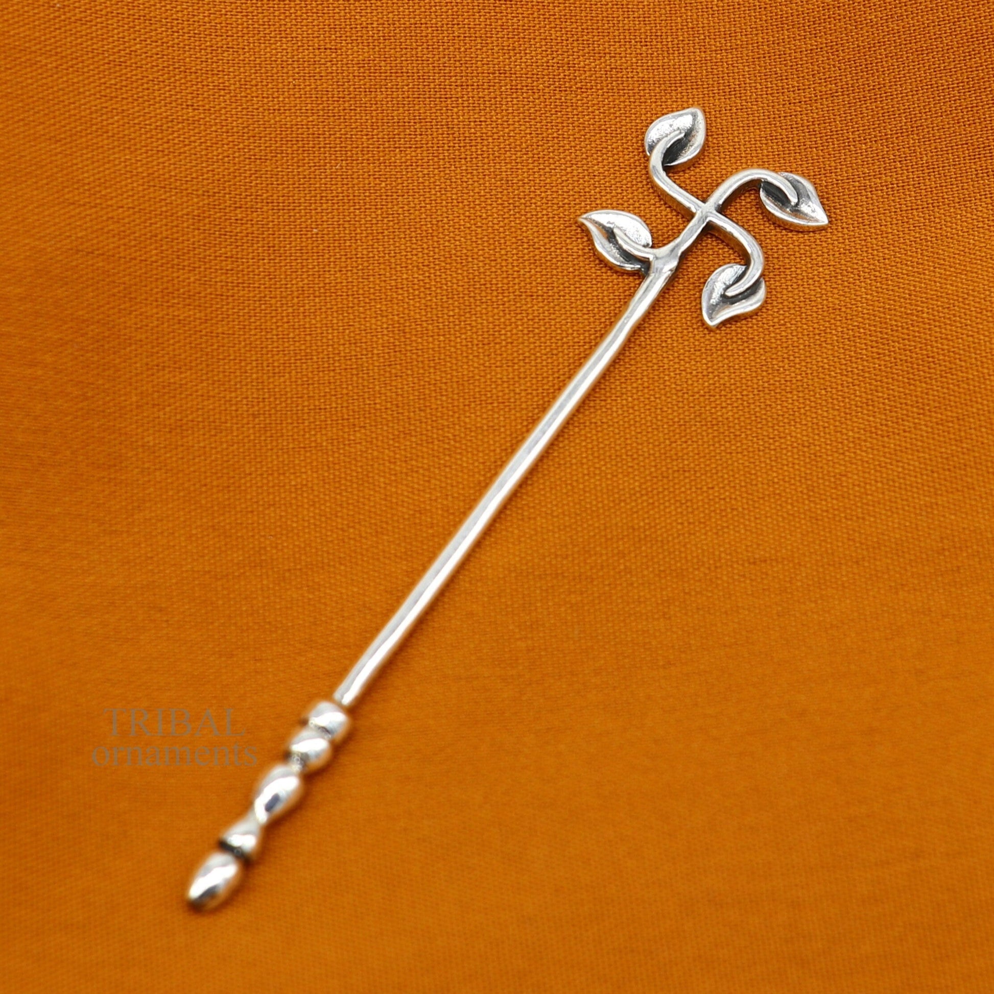 2.9" inches long handmade solid 925 sterling silver kumkum sticks, eyeliner stick, kajal stick, surma stick, brides vintage style gift su655 - TRIBAL ORNAMENTS