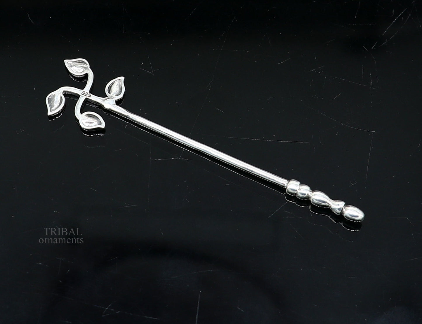 2.9" inches long handmade solid 925 sterling silver kumkum sticks, eyeliner stick, kajal stick, surma stick, brides vintage style gift su655 - TRIBAL ORNAMENTS