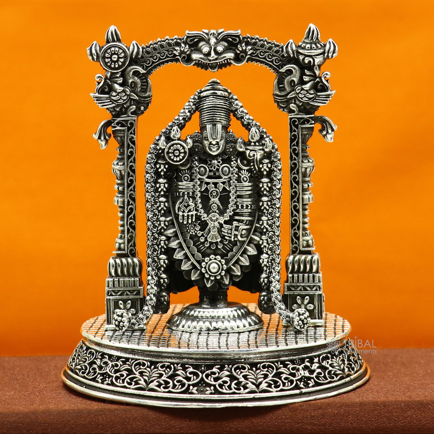 3.5" 925 sterling silver stylish Hindu idol tirupati balaji statue sculpture figurine amazing design Krishna statue gifting jewelry art604 - TRIBAL ORNAMENTS