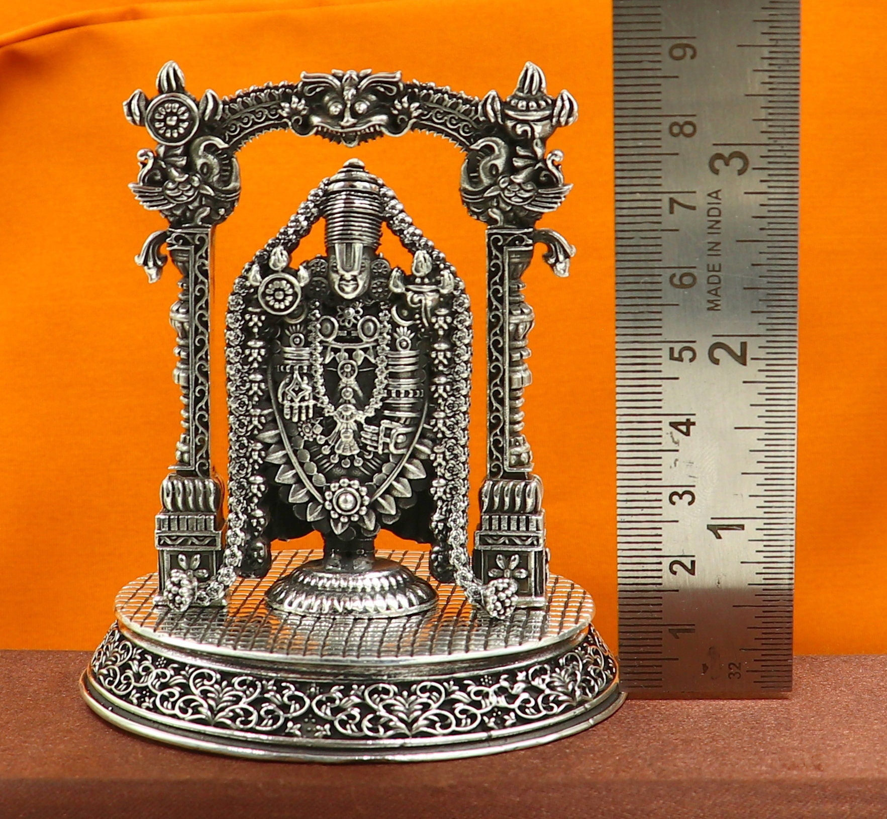 3.5" 925 sterling silver stylish Hindu idol tirupati balaji statue sculpture figurine amazing design Krishna statue gifting jewelry art604 - TRIBAL ORNAMENTS