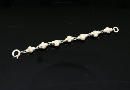 3 inches long handmade basil rosary beaded bracelet or necklace for baby krishna figurine or sculpture, best puja tulsi neckace sbr220 - TRIBAL ORNAMENTS