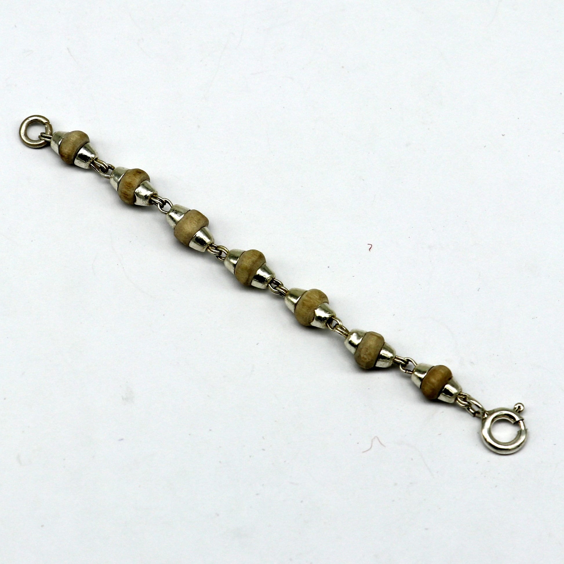 3 inches long handmade basil rosary beaded bracelet or necklace for baby krishna figurine or sculpture, best puja tulsi neckace sbr220 - TRIBAL ORNAMENTS
