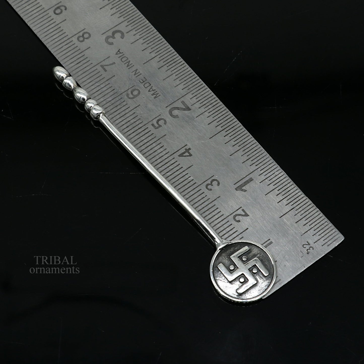 3" inches long handmade solid 925 sterling silver kum kum sticks, eyeliner stick, kajal sticks, surma stick, brides vintage style gift su653 - TRIBAL ORNAMENTS