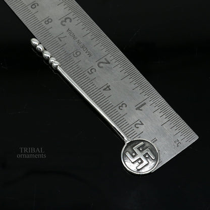 3" inches long handmade solid 925 sterling silver kum kum sticks, eyeliner stick, kajal sticks, surma stick, brides vintage style gift su653 - TRIBAL ORNAMENTS