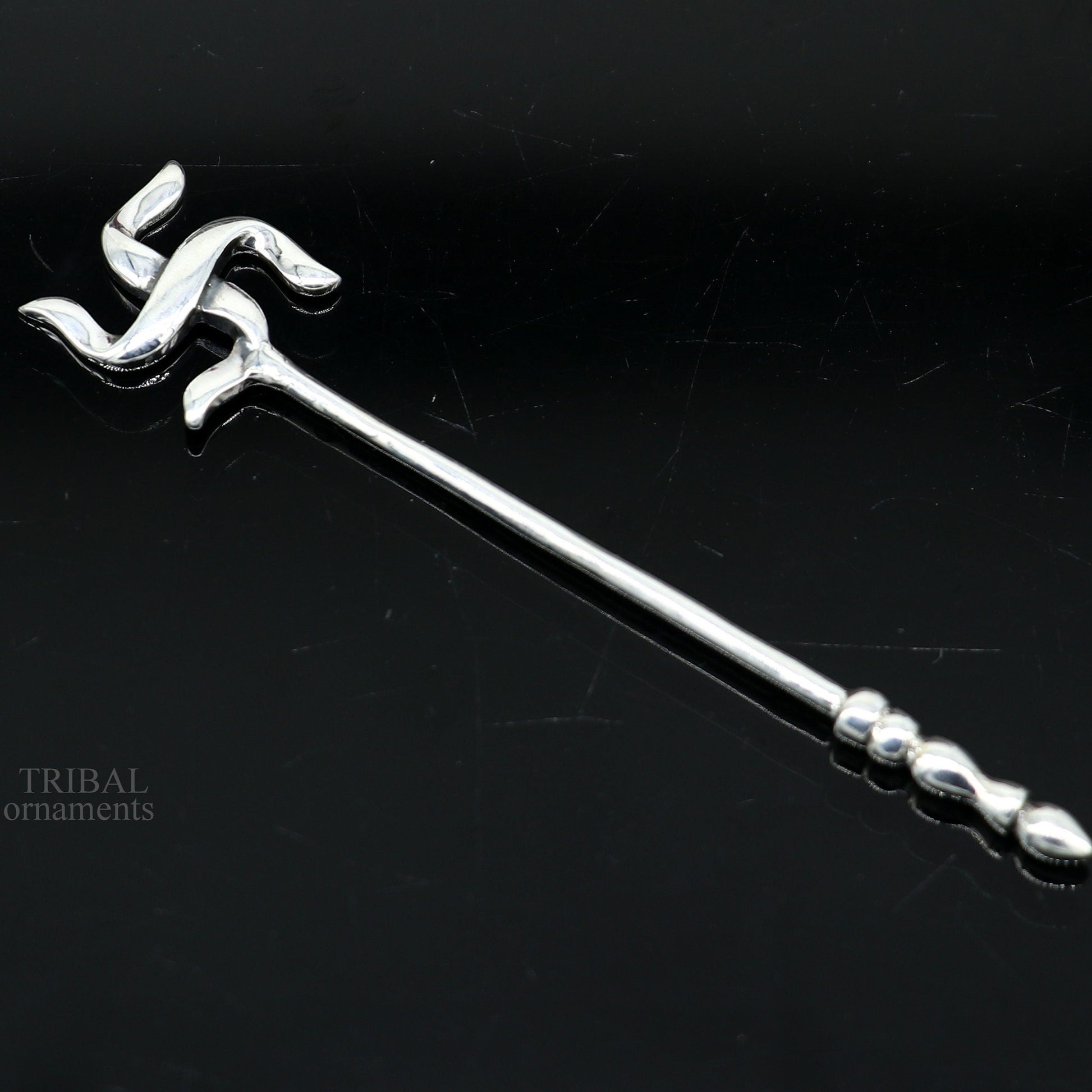 3" inches long handmade solid 925 sterling silver kumkum sticks, eyeliner stick, kajal stick, surma stick, brides vintage style gift su654 - TRIBAL ORNAMENTS