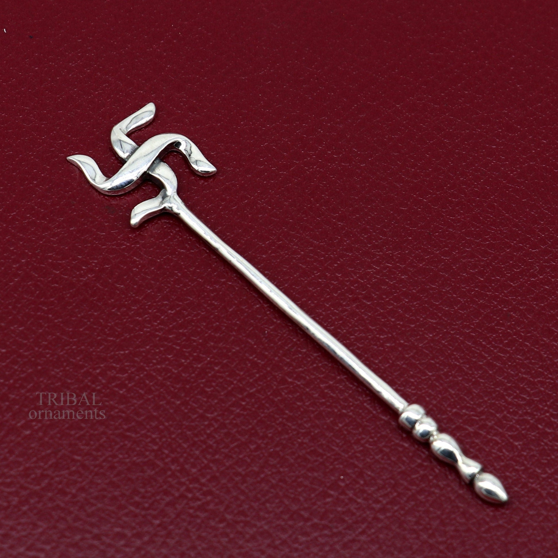 3" inches long handmade solid 925 sterling silver kumkum sticks, eyeliner stick, kajal stick, surma stick, brides vintage style gift su654 - TRIBAL ORNAMENTS