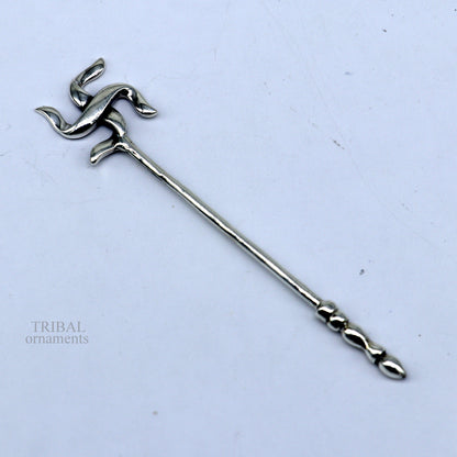 Handmade 3-inch solid 925 sterling silver Kumkum, eyeliner, kajal, and surma sticks with vintage bride style by TRIBAL ORNAMENTS.