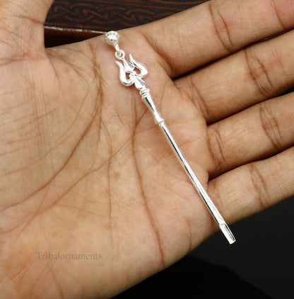 Handmade 3-inch sterling silver kum kum sticks, eyeliner and kajal sticks with vintage bride style, by TRIBAL ORNAMENTS.