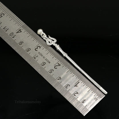 Handmade sterling silver kum kum sticks, 3-inch eyeliner and kajal sticks with vintage bridal style from TRIBAL ORNAMENTS.