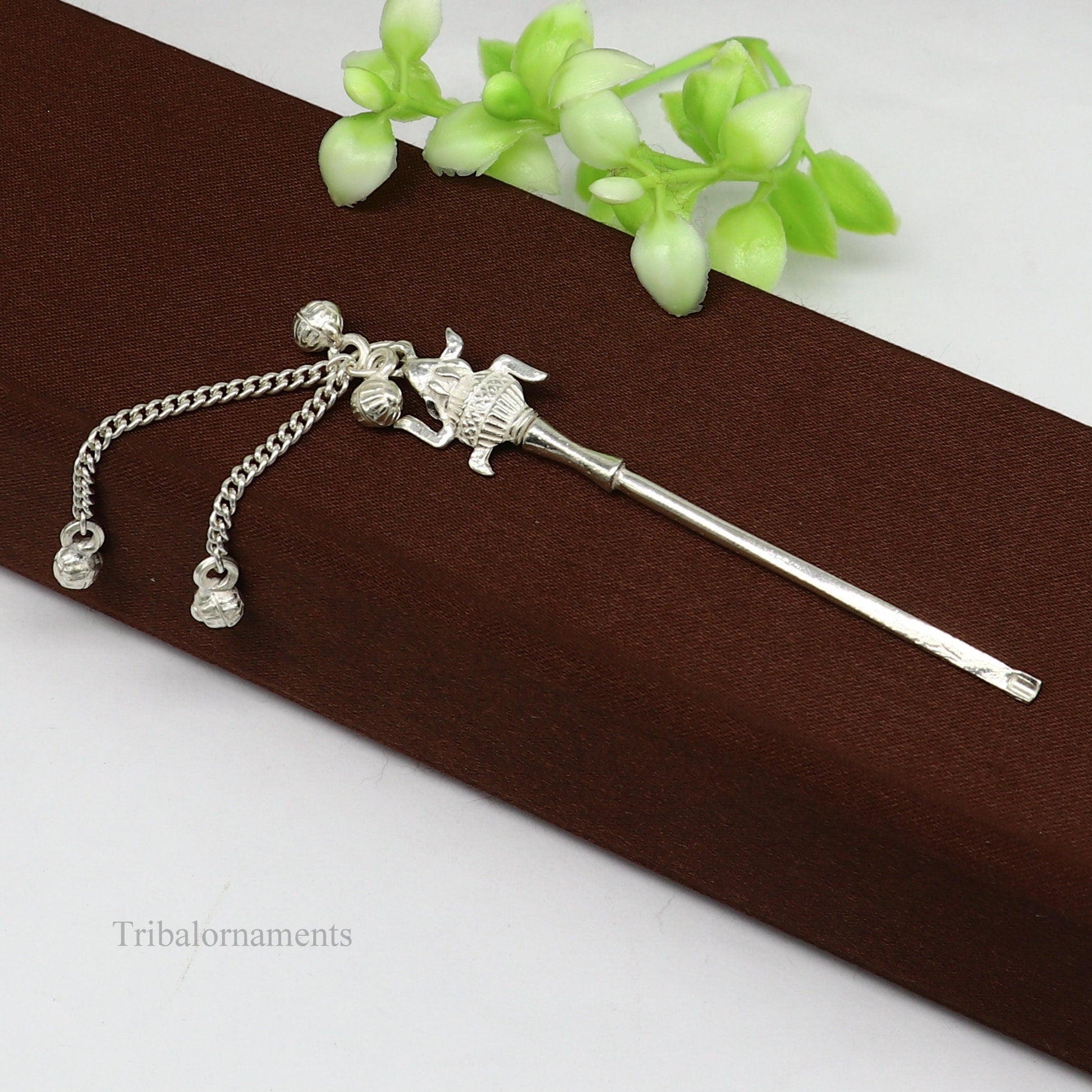 3" inches long handmade solid sterling silver kum kum sticks, eyeliner stick, kajal sticks, surma stick, brides vintage style gift su400 - TRIBAL ORNAMENTS