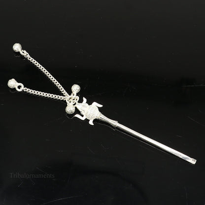 3" inches long handmade solid sterling silver kum kum sticks, eyeliner stick, kajal sticks, surma stick, brides vintage style gift su400 - TRIBAL ORNAMENTS