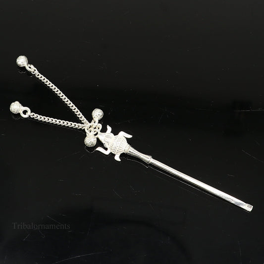 3" inches long handmade solid sterling silver kum kum sticks, eyeliner stick, kajal sticks, surma stick, brides vintage style gift su400 - TRIBAL ORNAMENTS