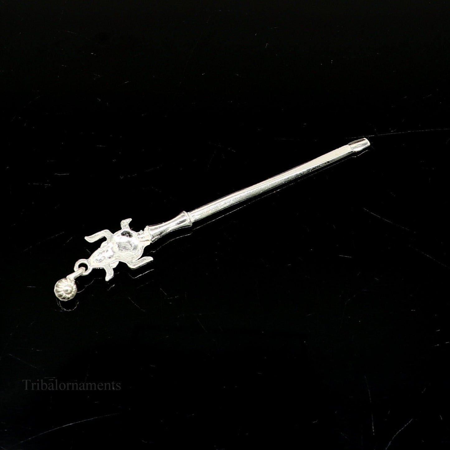 3" inches long handmade solid sterling silver kum kum sticks, eyeliner stick, kajal sticks, surma stick, brides vintage style gift su401 - TRIBAL ORNAMENTS