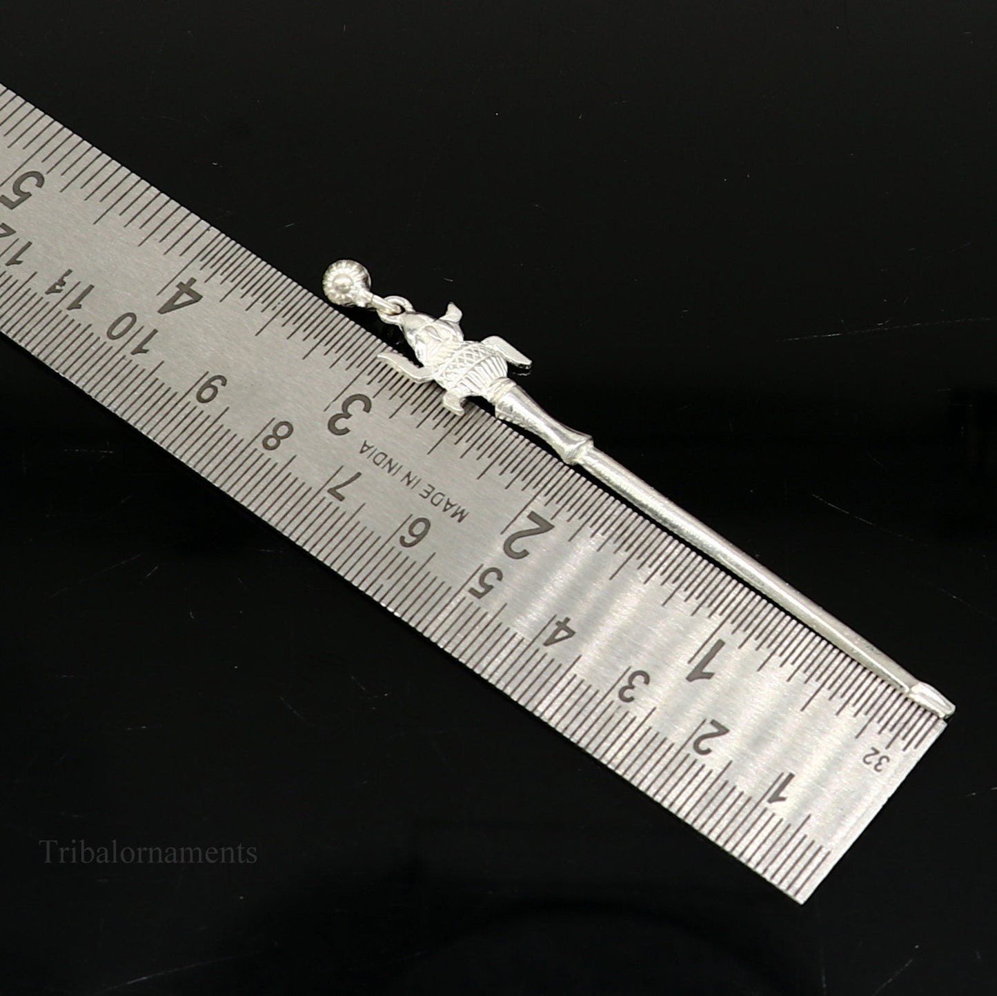 3" inches long handmade solid sterling silver kum kum sticks, eyeliner stick, kajal sticks, surma stick, brides vintage style gift su401 - TRIBAL ORNAMENTS