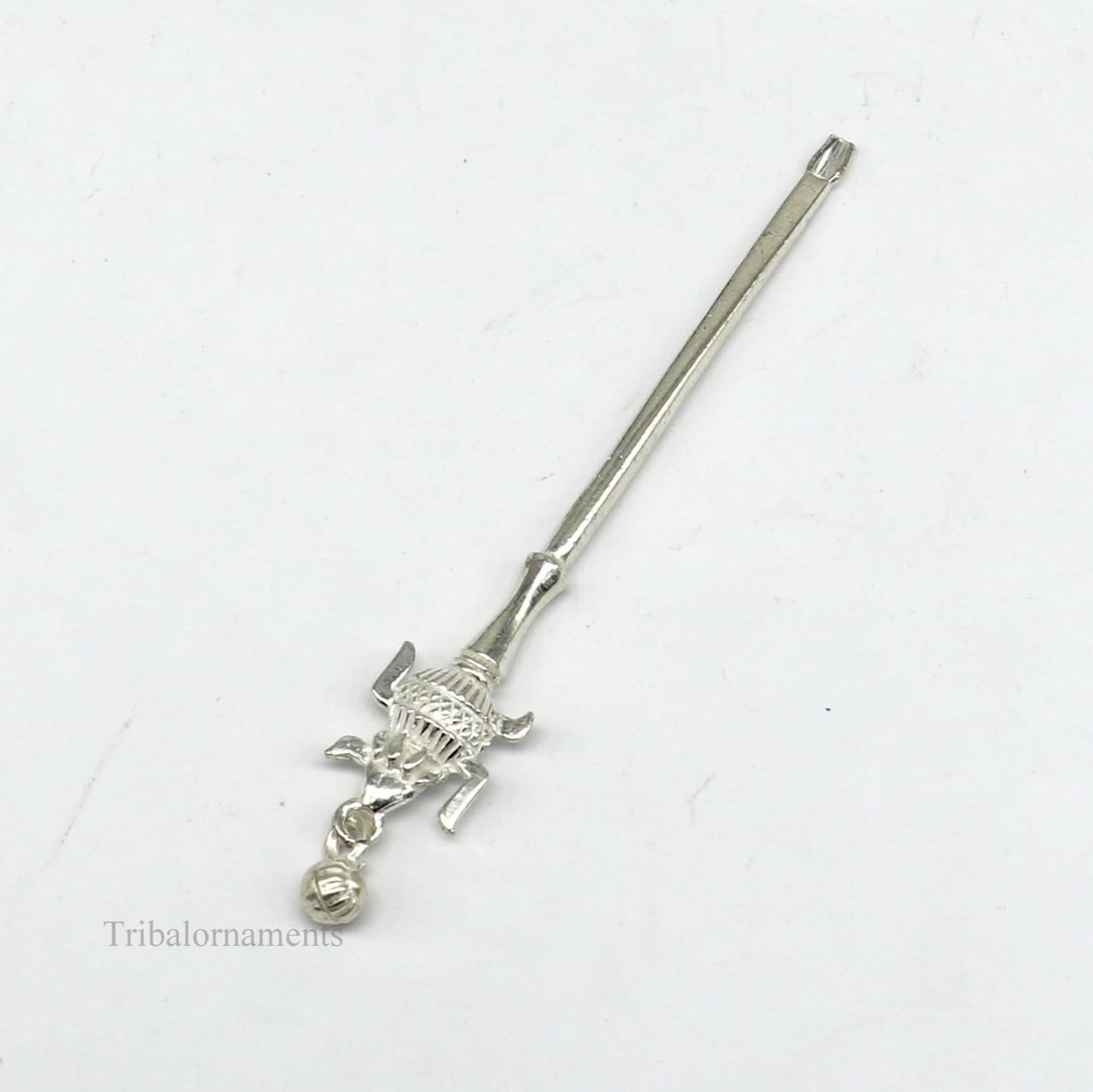 3" inches long handmade solid sterling silver kum kum sticks, eyeliner stick, kajal sticks, surma stick, brides vintage style gift su401 - TRIBAL ORNAMENTS