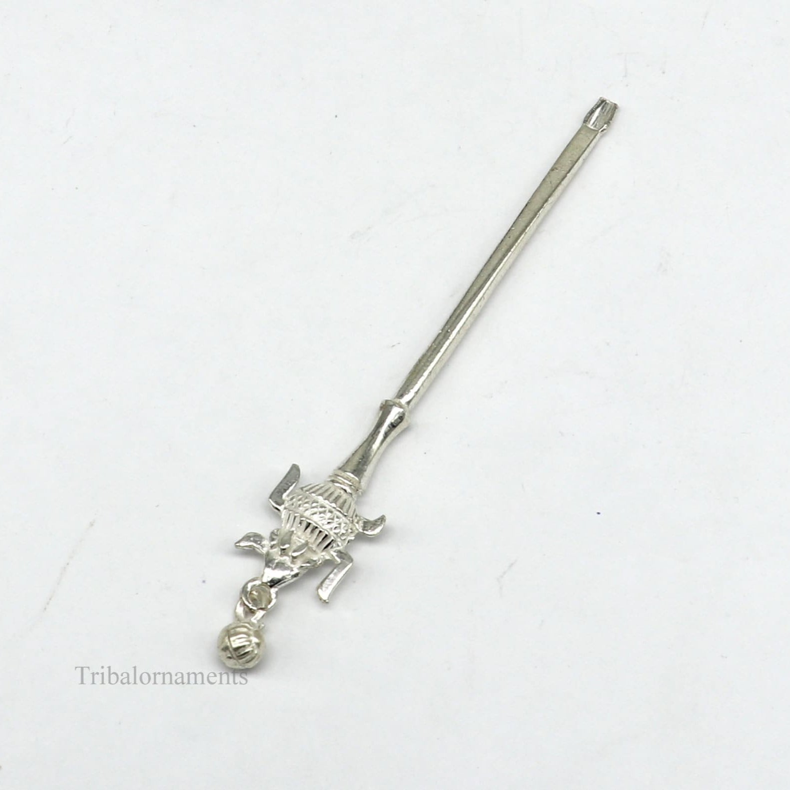 3" inches long handmade solid sterling silver kum kum sticks, eyeliner stick, kajal sticks, surma stick, brides vintage style gift su401 - TRIBAL ORNAMENTS