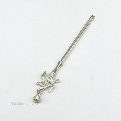 3" inches long handmade solid sterling silver kum kum sticks, eyeliner stick, kajal sticks, surma stick, brides vintage style gift su401 - TRIBAL ORNAMENTS