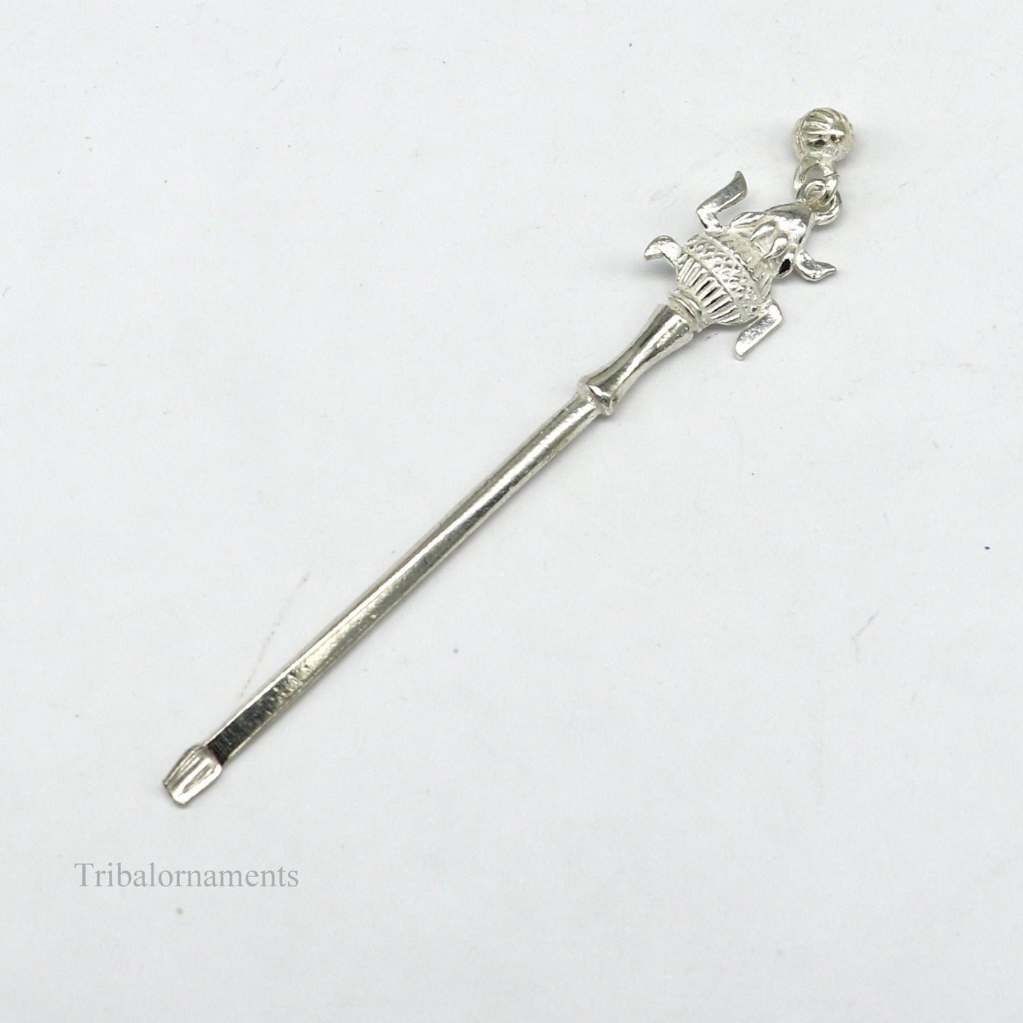 3" inches long handmade solid sterling silver kum kum sticks, eyeliner stick, kajal sticks, surma stick, brides vintage style gift su401 - TRIBAL ORNAMENTS