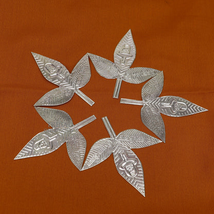 3" Lord Shiva bel Patra Solid silver handmade solid belva patra, shiva worshipping/ puja article, bel tree leaves for puja su674 - TRIBAL ORNAMENTS