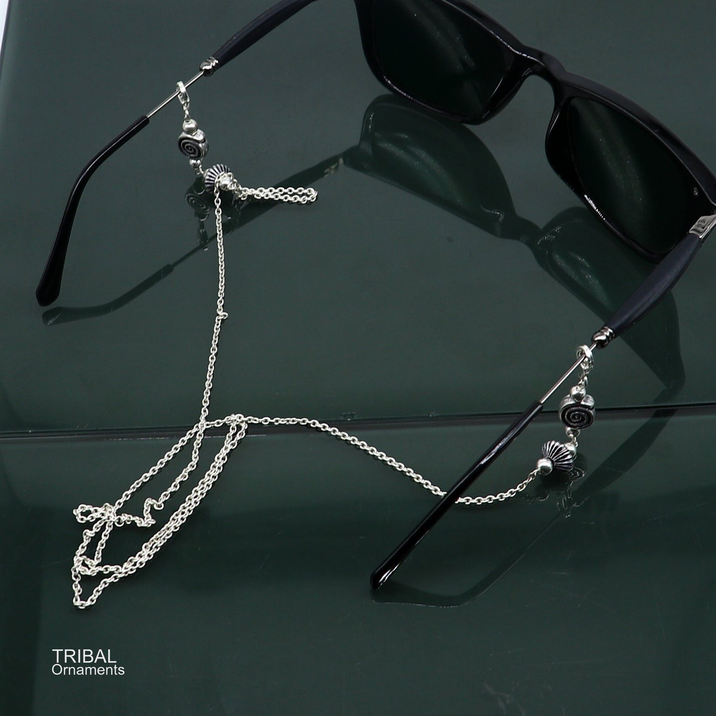 30" long Sterling silver Face Mask Chain ,Eyeglass Glasses Chains, cuban link chain Women Stylish Sunglass Eyeglass Cord mask chain ch139 - TRIBAL ORNAMENTS