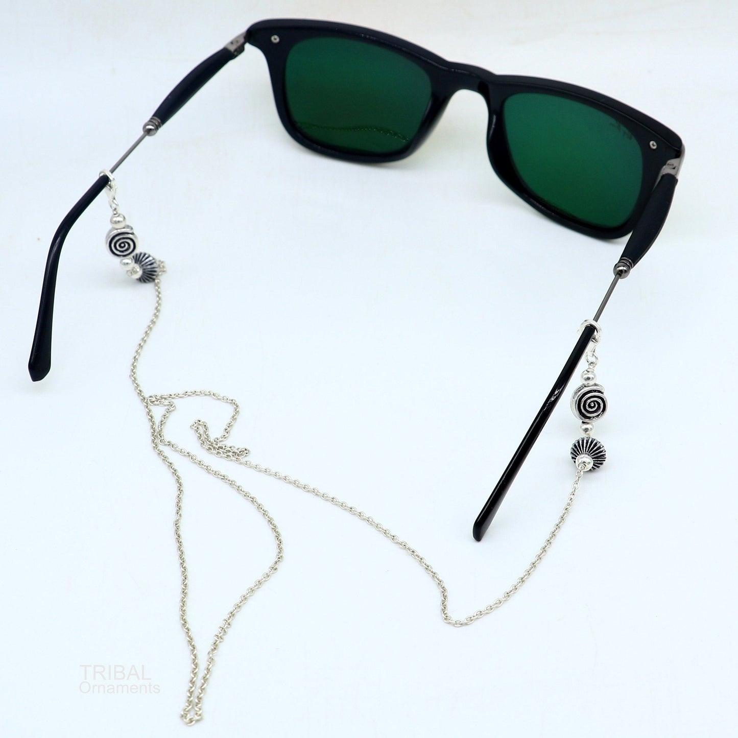 30" long Sterling silver Face Mask Chain ,Eyeglass Glasses Chains, cuban link chain Women Stylish Sunglass Eyeglass Cord mask chain ch139 - TRIBAL ORNAMENTS