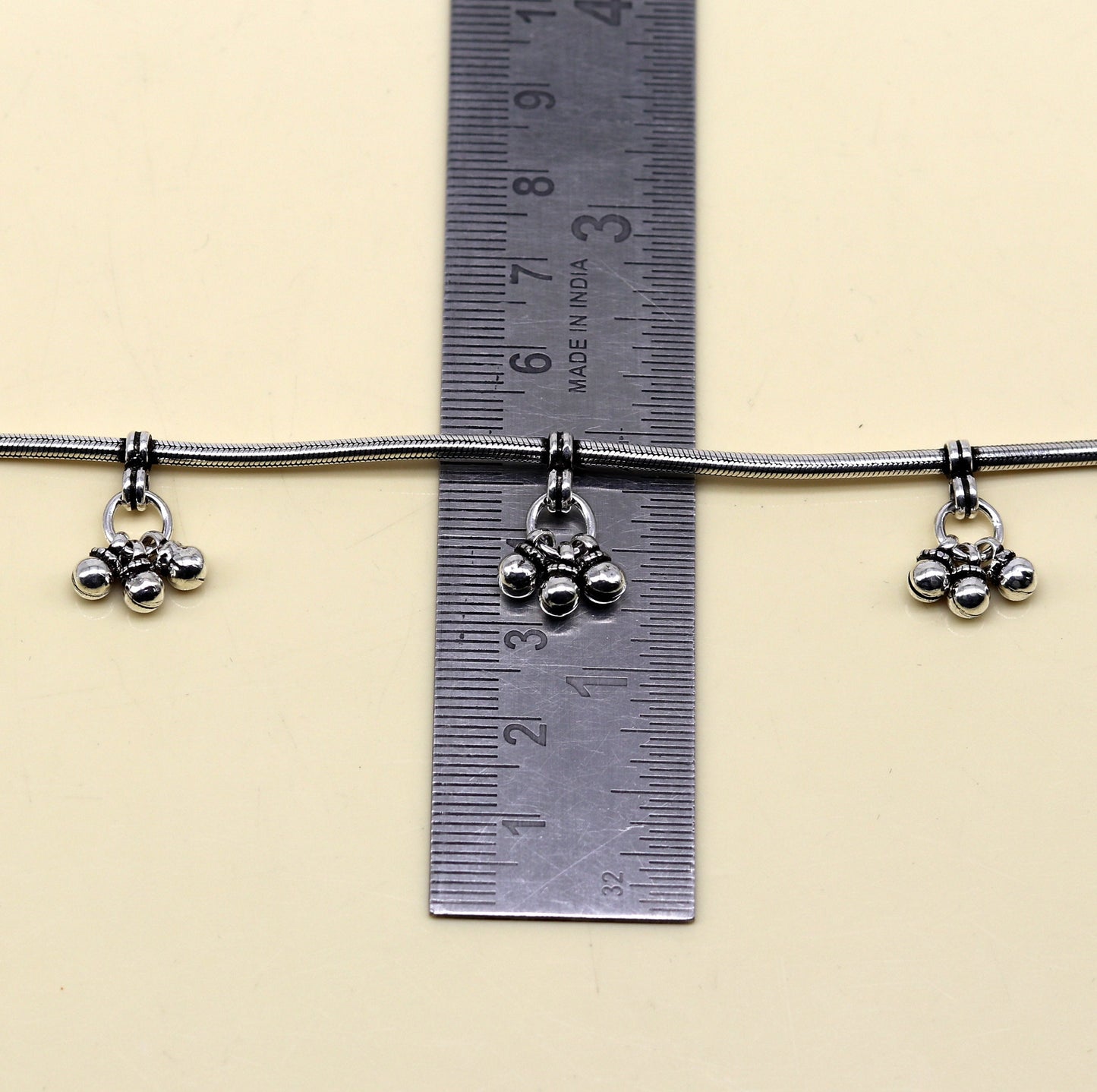 34" to 36" handmade adjustable 925 sterling silver snake chain waist belt, belly chain waist chain with hanging drops tribal jewelry nwch17 - TRIBAL ORNAMENTS