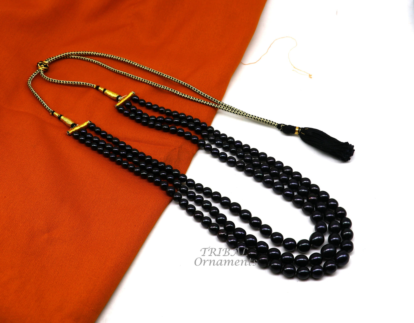 Tribal Ornaments 399 carats freshwater pearl layered necklace set with 4-9mm pearls, ideal for wedding or daily jewelry.
