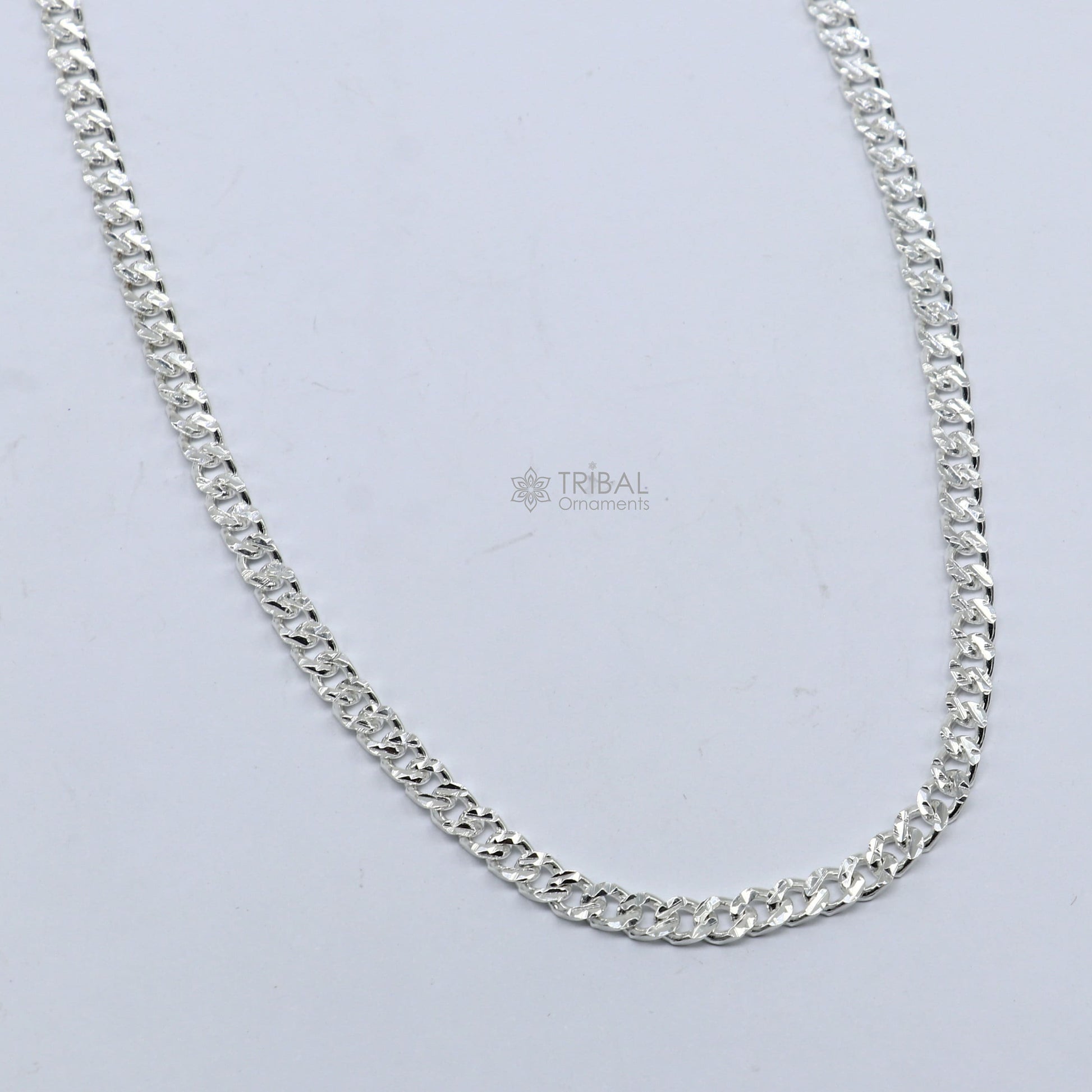 3mm 20" solid 925 sterling silver handmade modern trendy design wheat chain necklace giving it a distinctive and stylish look ch250 - TRIBAL ORNAMENTS