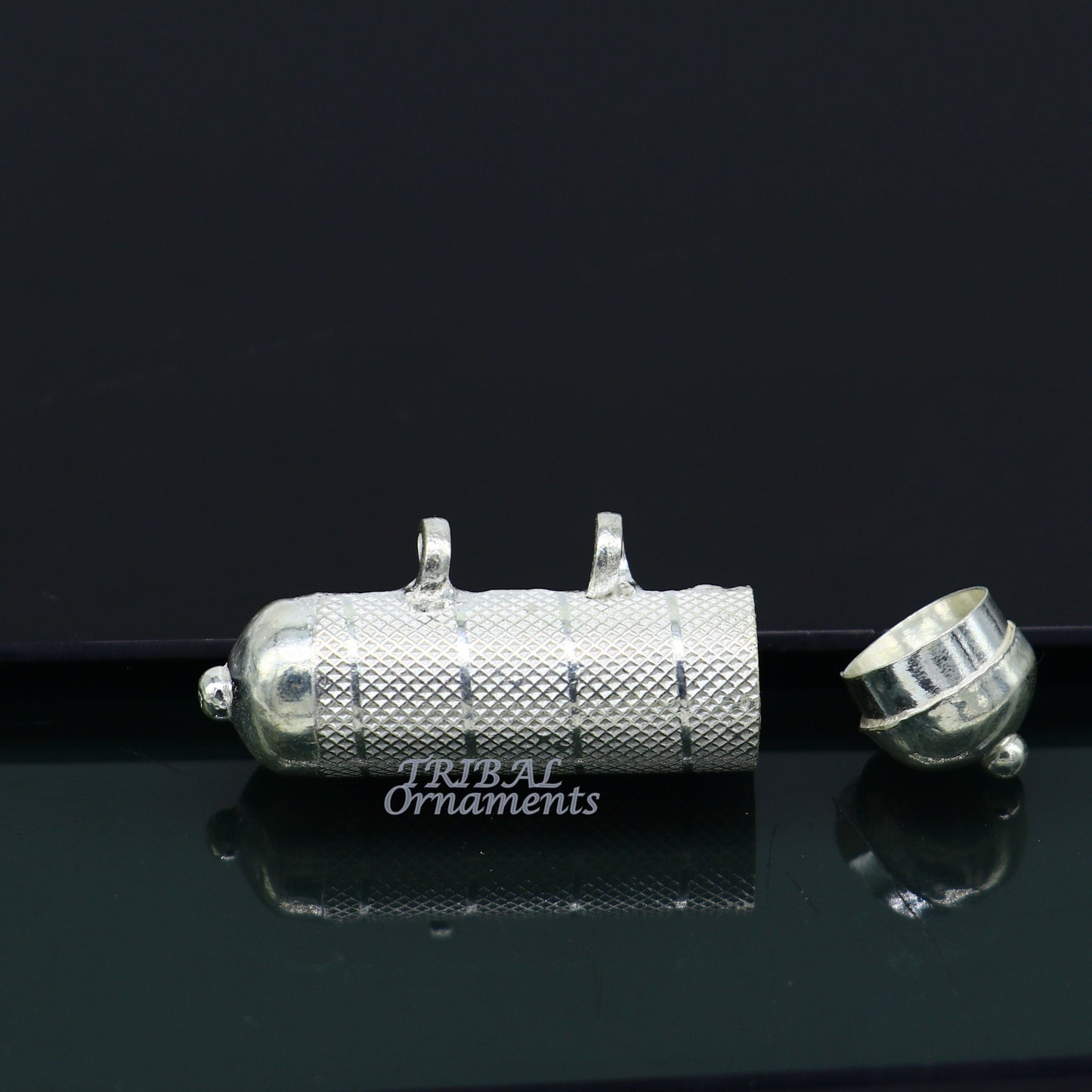 4.2cm wide Sterling silver handmade vintage  design amulet pendant, box pendant, container pendant excellent gifting jewelry nsp471 - TRIBAL ORNAMENTS