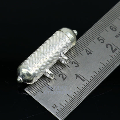 4.2cm wide Sterling silver handmade vintage  design amulet pendant, box pendant, container pendant excellent gifting jewelry nsp471 - TRIBAL ORNAMENTS