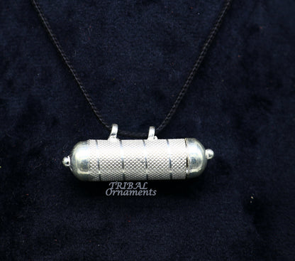 4.2cm wide Sterling silver handmade vintage  design amulet pendant, box pendant, container pendant excellent gifting jewelry nsp471 - TRIBAL ORNAMENTS