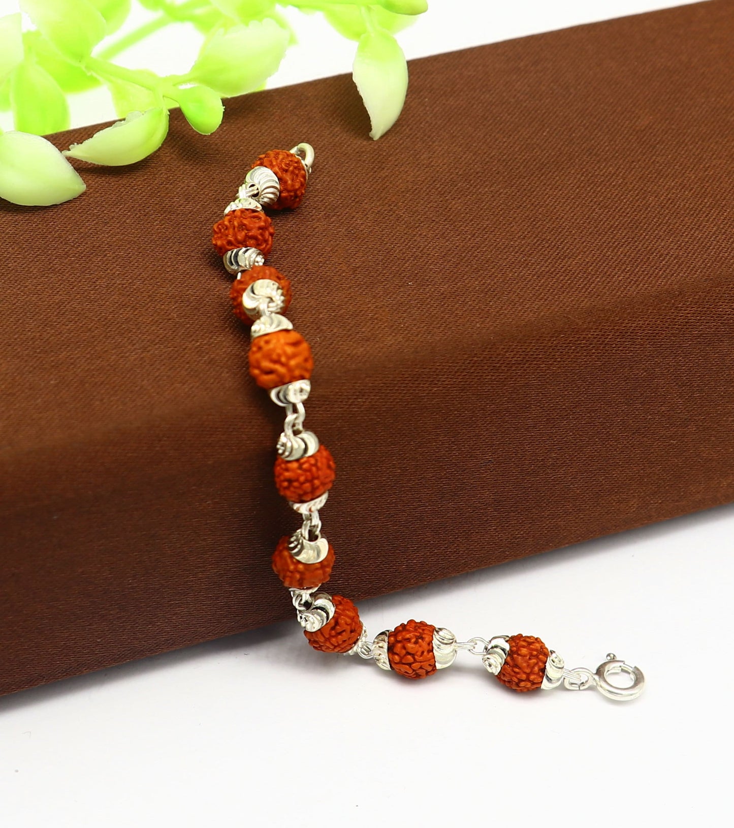 4.5" inch small 925 fine sterling silver customized Rudraksha beads stunning stylish bracelet or necklace for idols god shiva sbr218 - TRIBAL ORNAMENTS