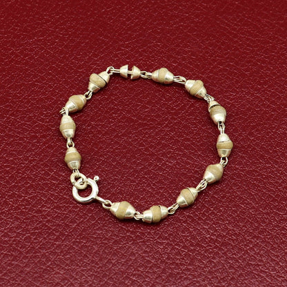 Sterling silver handmade basil rosary beads necklace for Lord Krishna statues, crafted by TRIBAL ORNAMENTS.