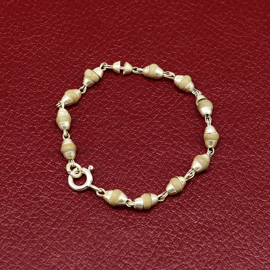 4.5" inch small 925 sterling silver handmade basil rosary beads necklace for lord krishna statues,  stunning jewelry collections sbr219 - TRIBAL ORNAMENTS