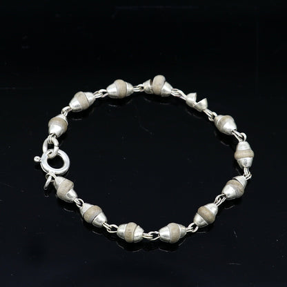 925 sterling silver handmade basil rosary beads necklace for Lord Krishna statues, detailed and elegant jewelry by Tribal Ornaments