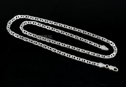 Tribal Ornaments 4.5mm 20-inch sterling silver chain necklace, durable, versatile jewelry for men and women, delicate design.